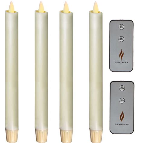 4pcs Luminara 8 Inch Moving Wick Flameless Led Taper Candles With 5