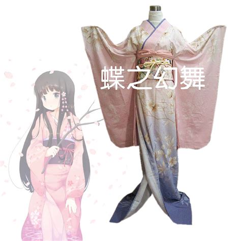 women japanese kimono traditional floral furisode long kimono cosplay dress costume outfit in