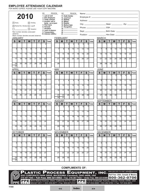 Free Printable 2021 Employee Attendance Calendar Ppe Free 2021