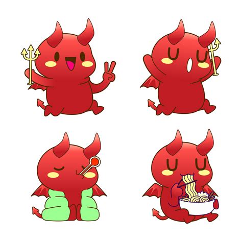 Cute Little Devil Drawing Cartoon Devil And Demon Sticker 6529047
