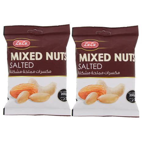 Lulu Mixed Nuts Salted Value Pack 2 X 200g Online At Best Price Roastery Nuts Lulu Uae