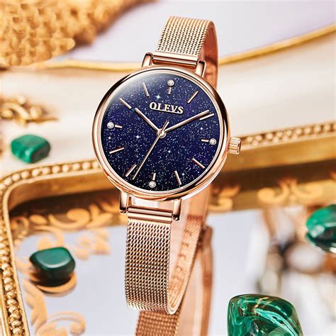 Olevs Rose Gold Starry Sky Quartz Watch Find Epic Store