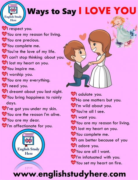 30 Different Ways To Say I Love You In E Life Quotes English Study