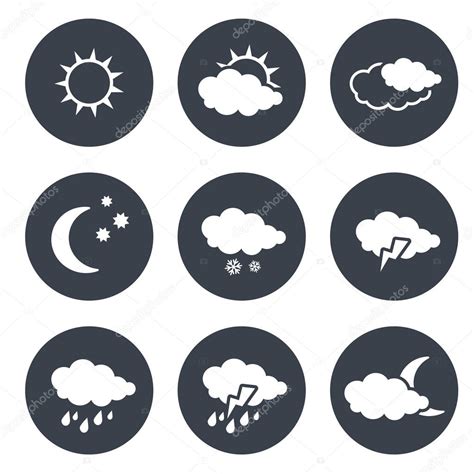 Set Of Weather Symbols Stock Vector Image By ©renadesign 125734728