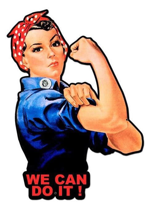 rosie the riveter we can do it custom metal shape sign 23 x 16 inches