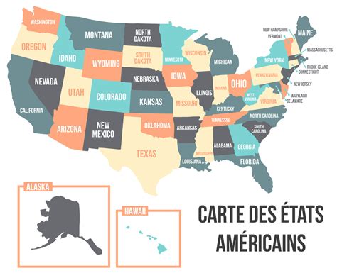 Liste des états américains Carte des États Unis d Amérique
