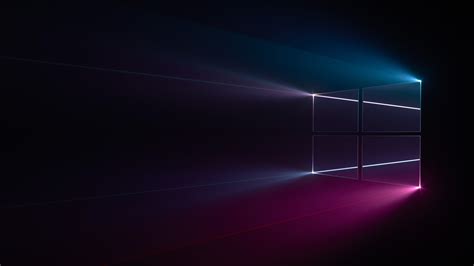 Wallpaper Windows 10 Windows Logo Blue Pink Dark Hd