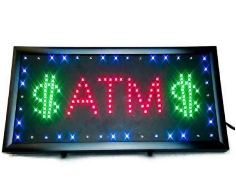 Atm Led Lighted Sign Free Sign With Atm Order