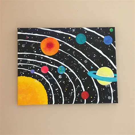 Space Art For Kids Room 10x8x75 Inch Acrylic Space Painting Etsy