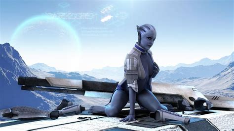 Liara Tsoni Et Un Mako Mass Effect Romance Mass Effect Art Mass Effect Universe