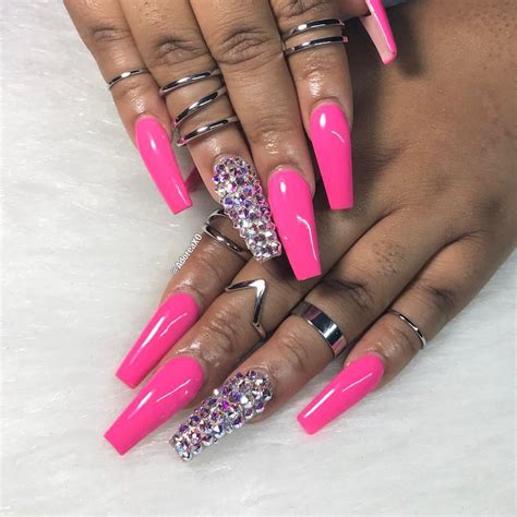 ♚mαjeѕту Cute Pink Nails Long Acrylic Nails Nails