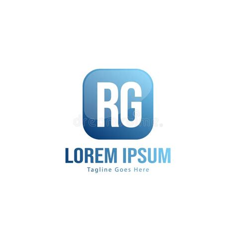 Initial Rg Logo Template With Modern Frame Minimalist Rg Letter Logo