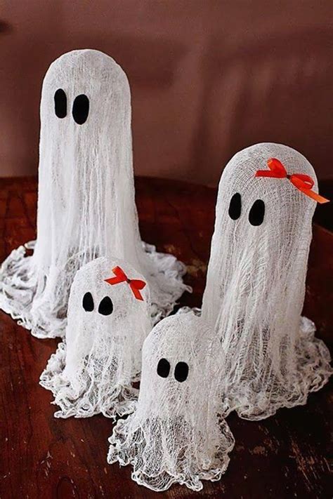 Look How Cute These Ghosts Are They Are Made From Cheesecloth And Corn