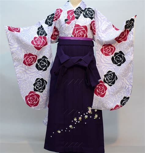 Furisode Kimono And Hakama Jyuban Furisode White Wo Gem