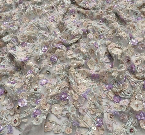 Sequin Bead Embroidered Tulle Fabric Exclusive Fabrics From India