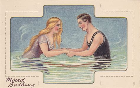 Mixed Bathing Bathing Postcard Bathing Beauties