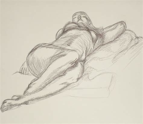 Nude Female Pen Sketch Amy Kauri Foundmyself