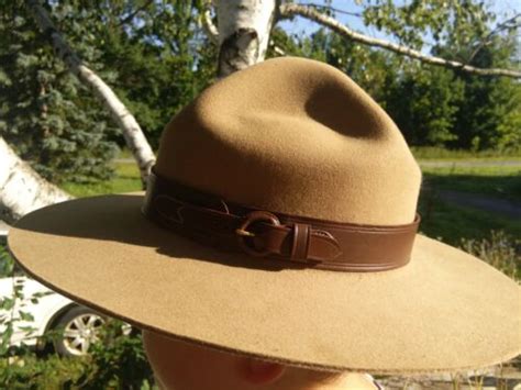 Leather Rcmp Style Hatband For Stetson Hat Size 24 12 For Sale