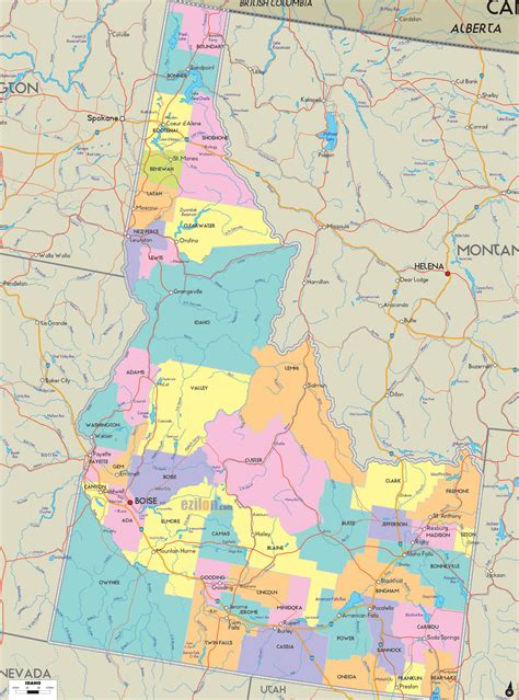 Idaho Cities Map