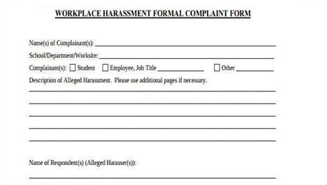 Free Workplace Complaint Forms In Pdf Ms Word