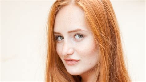 Wallpaper Face Redhead Model Long Hair Green Eyes Singer Black Hair Freckles Nose