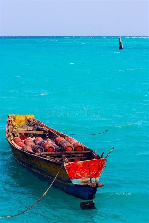 Fisherman Boat In A Blue Sea Stock Image Image Of Ship Outdoor