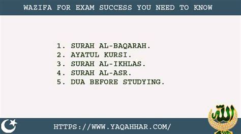 5 Powerful Wazifa For Exam Success You Need To Know Ya Qahhar Wazifa