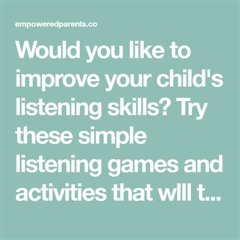 17 Fun And Simple Listening Activities For Kids Listening Skills