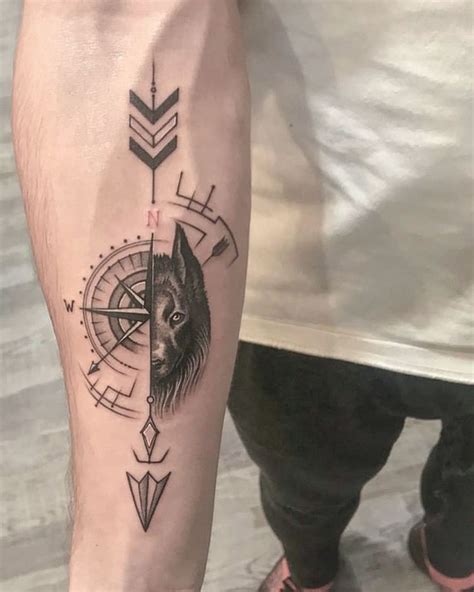 Tatoos Compass Wolf Perfect Link Tattoos For Guys Tattoos Compass Tattoo