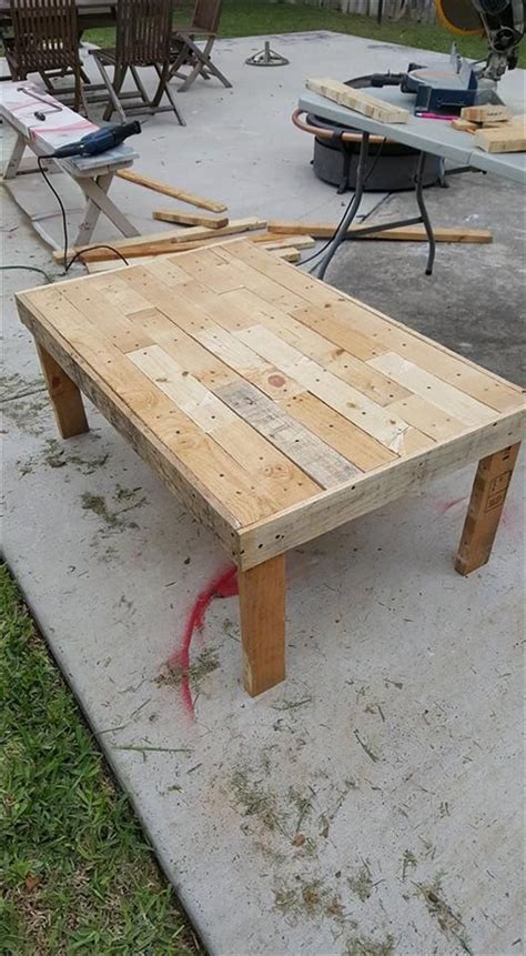 How To Build A Coffee Table From Pallets Pallet Furniture Pallet