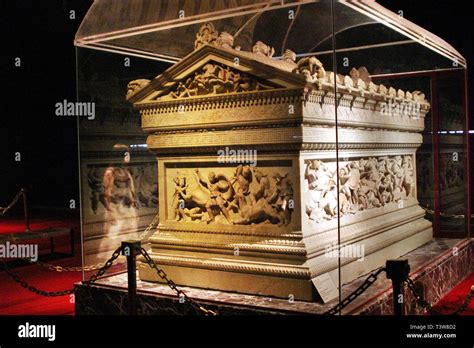 Great Alexanders Sarcophagus At Istanbul Archeology Museum In Istanbul
