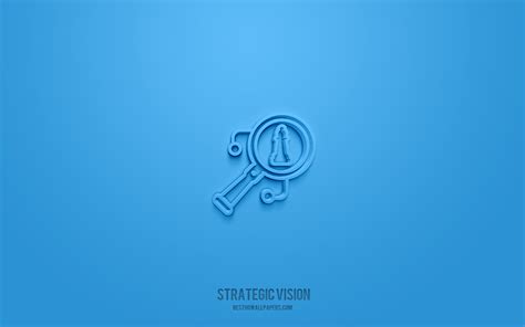 Download Wallpapers Strategic Vision 3d Icon Blue Background 3d