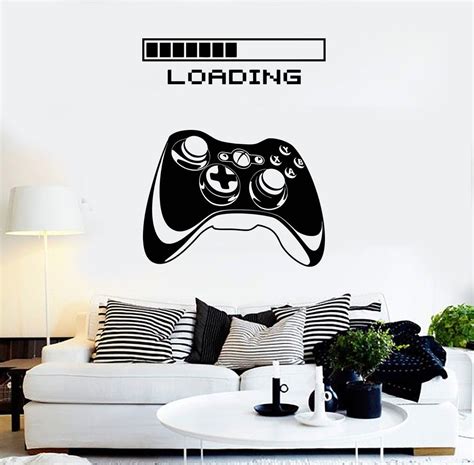 Gaming Vinyl Wall Decal Art Joystick Loading Video Game Stickers Uniqu
