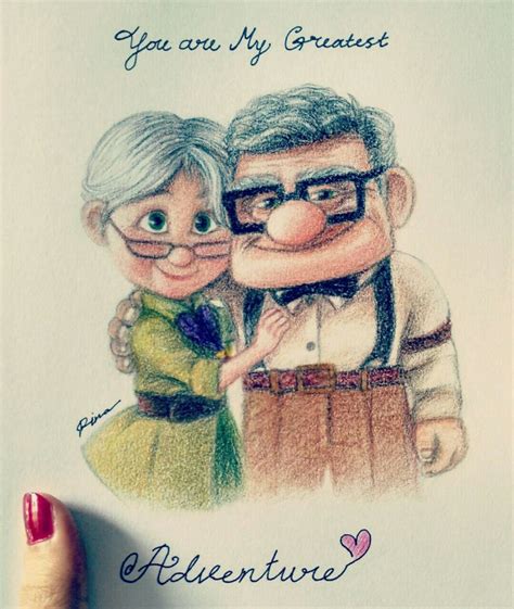 Up Carl And Ellie The Story Is So Sweet So I Decided To Draw Them