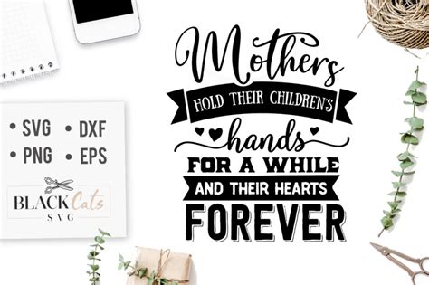 Mother holds her child's hand. Mothers hold their children's hands SVG By BlackCatsSVG | TheHungryJPEG.com