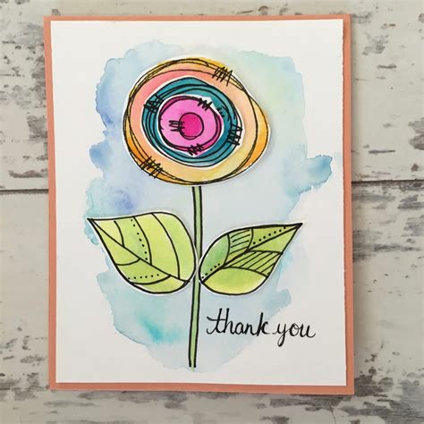 Made By Nicole Watercolor Thank You Card