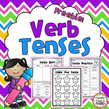 Verb Tenses Freebie Printables For Past Present And Future TPT
