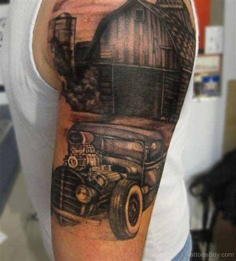 Black Car Tattoo On Half Sleeve Tattoo Designs Tattoo Pictures