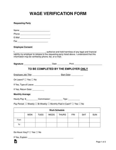 Printable Employment Verification Forms Pdf Example Calendar Printable