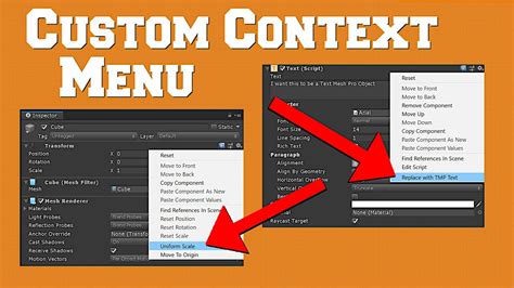 How To Add Custom Context Menus In Unity Youtube