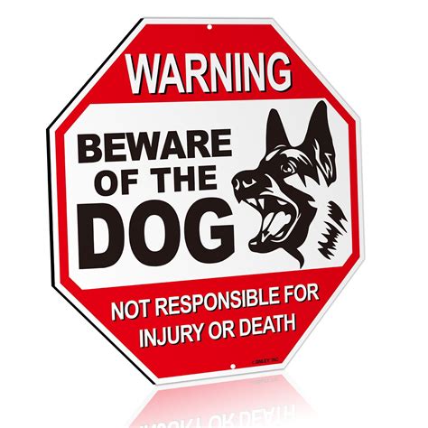 Anley Beware Of The Dog Aluminum Warning Sign No Responsible For