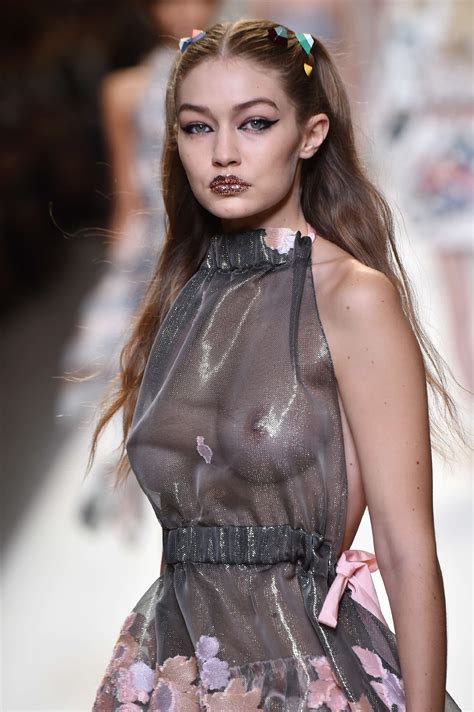 Gigi Hadid Goes From Freeing The Nipple To Sporting Quirky Female Body Inspired Dress In Milan