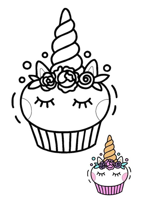Unicorn Cake Coloring Page Unicorn Coloring Pages Cupcake Coloring
