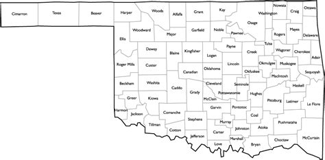 Map Of Oklahoma Counties With Names Black Sea Map