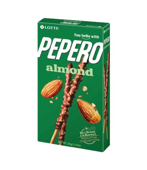 Lotte Pepero Stick Biscuit With Almond Chocolate 32g Haisue