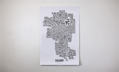 Calgary City Map Poster Calgary Art Alberta Map Typography Map Digital