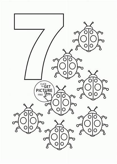 Coloring Number Pages Preschool Counting Sheets Printables