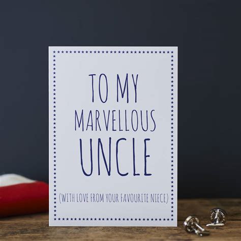 Uncle Favourite Niece Or Nephew Card By Sweet William Designs
