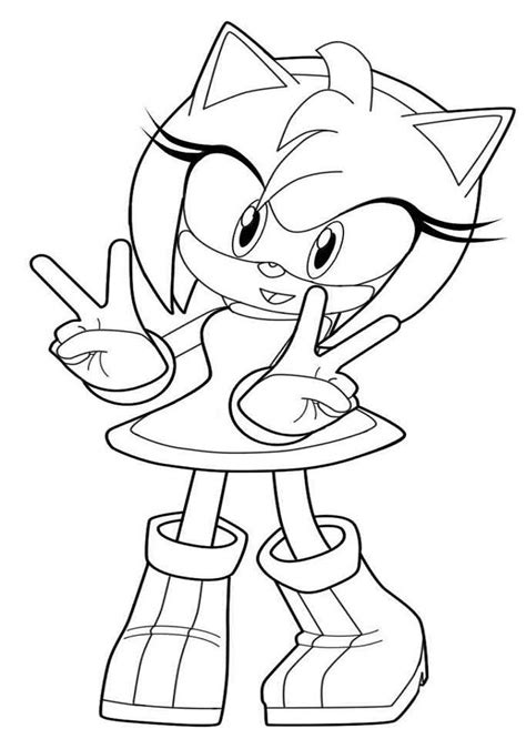 Sonic Amy Rose Para Colorear Rose Coloring Pages Hedgehog Colors