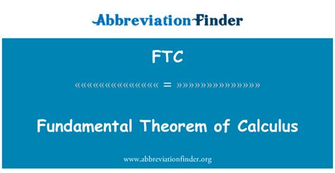 คำจำกัดความของ Ftc ทฤษฎีบทมูลฐานของแคลคูลัส Fundamental Theorem Of